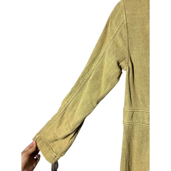 NWT Free People Rainz Duster Coat Long Button Up Marsh Gree Size XS MSRP $198 - Picture 7 of 11